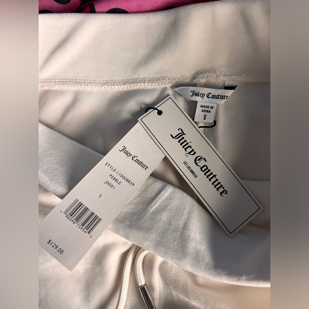 Juicy Couture Velour Pebble Track Pants Sz Small - Picture 3 of 3